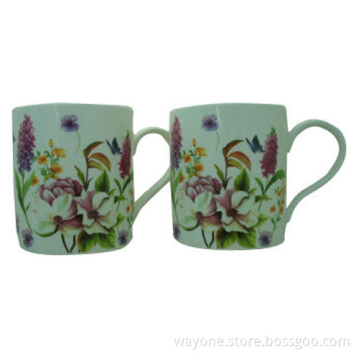Earthware Ceramic Mug with Lavender design, Fashion and Straight Shape